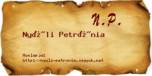 Nyúli Petrónia névjegykártya